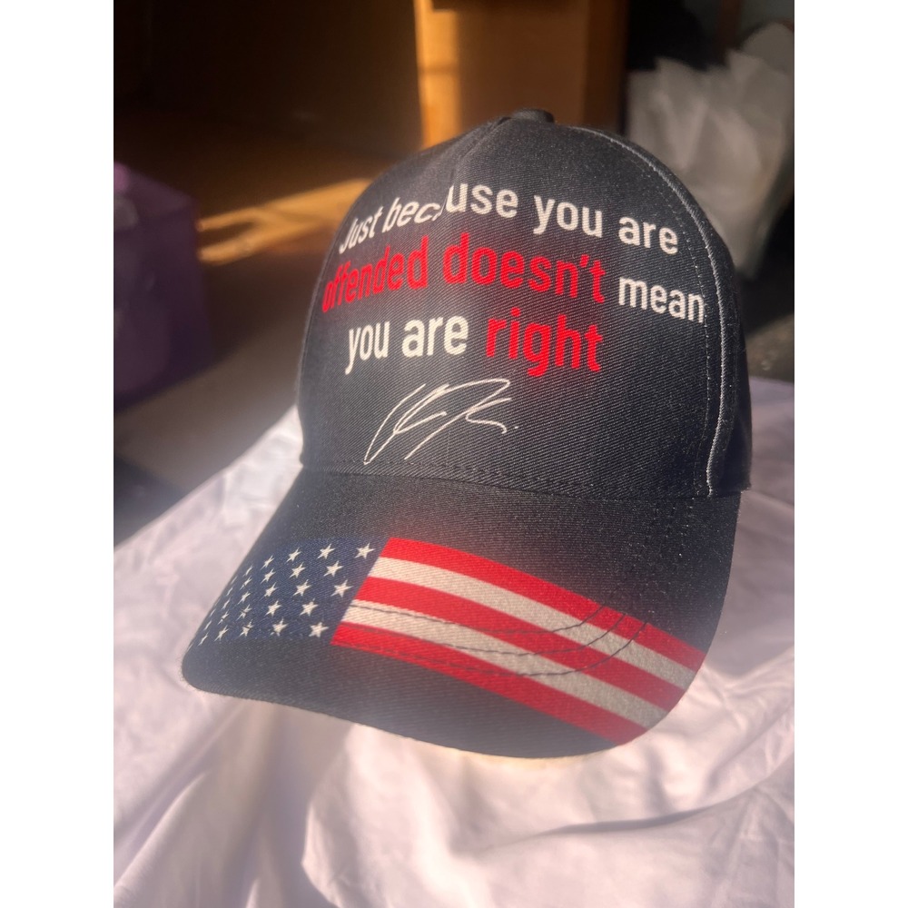 Black Baseball Cap American‎ Flag Patriotic Quote Embroidered Adjustable